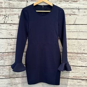 NWT Black Halo Hampton Mini Navy Long Sleeved Dress, Size 6
